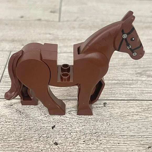 LEGO Brown Horse Minifigure w/ Movable Legs Black Bridle LOTR Western Farm - Picture 4 of 6